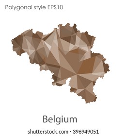Belgium map in geometric polygonal style.Abstract gems triangle,modern design background.