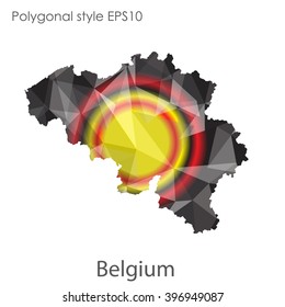 Belgium map in geometric polygonal style.Abstract gems triangle,modern design background.