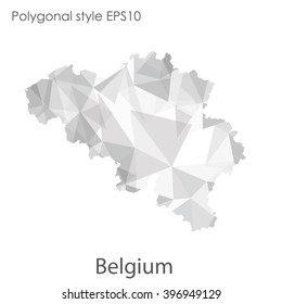 Belgium map in geometric polygonal style.Abstract gems triangle,modern design background.
