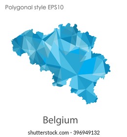 Belgium map in geometric polygonal style.Abstract gems triangle,modern design background.