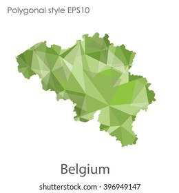 Belgium map in geometric polygonal style.Abstract gems triangle,modern design background.