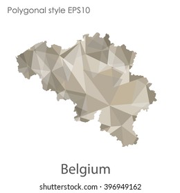 Belgium map in geometric polygonal style.Abstract gems triangle,modern design background.