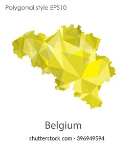 Belgium map in geometric polygonal style.Abstract gems triangle,modern design background.