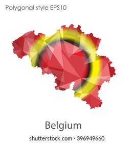 Belgium map in geometric polygonal style.Abstract gems triangle,modern design background.