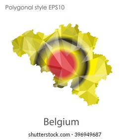Belgium map in geometric polygonal style.Abstract gems triangle,modern design background.