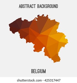Belgium map in geometric polygonal style.Abstract tessellation,modern design background. Vector illustration EPS8
