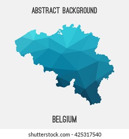 Belgium map in geometric polygonal style.Abstract tessellation,modern design background. Vector illustration EPS8