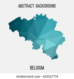 Belgium map in geometric polygonal style.Abstract tessellation,modern design background. Vector illustration EPS8