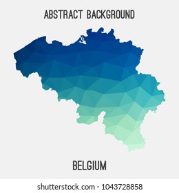 Belgium map in geometric polygonal,mosaic style.Abstract tessellation,modern design background,low poly. Geometric cover, mockup. Vector illustration.