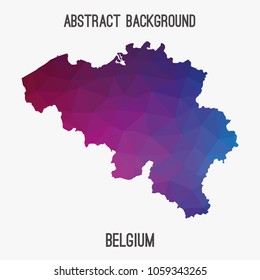 Belgium map in geometric polygonal,mosaic style.Abstract tessellation,modern design background,low poly. Geometric cover, mockup. Vector illustration.