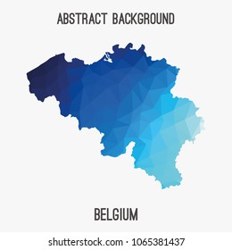 Belgium map in geometric polygonal,mosaic style.Abstract tessellation,modern design background,low poly. Geometric cover, mockup. Vector illustration.