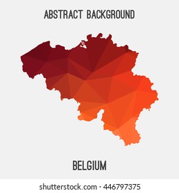 Belgium map in geometric polygonal,mosaic style.Abstract tessellation,modern design background. Vector illustration EPS8