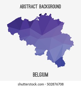 Belgium map in geometric polygonal,mosaic style.Abstract tessellation,modern design background,low poly. Vector illustration.