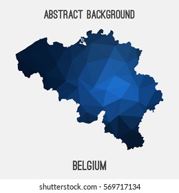 Belgium map in geometric polygonal,mosaic style.Abstract tessellation,modern design background. Vector illustration