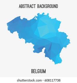 Belgium map in geometric polygonal,mosaic style.Abstract tessellation,modern design background,low poly. Vector illustration.
