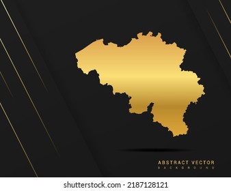 Belgium map of gold gradient style vector Illustration.