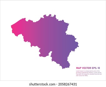 Belgium map gradient color . on white background. 