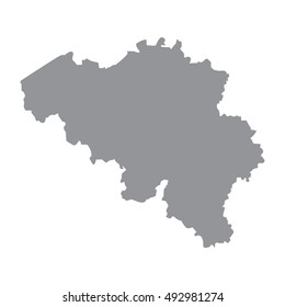 Belgium map gray