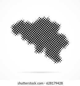 Belgium map in halftone. Dotted illustration isolated on a white background.
Vector illustration.