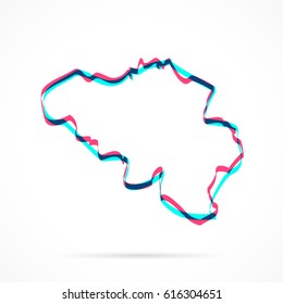 Belgium Map hand drawn with blue and pink highlighters, isolated on a blank background.
Vector illustration, easy to edit, manipulate, resize or colorize.