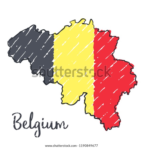 Belgium Map Hand Drawn Sketch Vector Stock Vector (Royalty Free ...