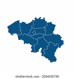 Belgium map High Detailed on white background. Abstract design vector illustration eps 10