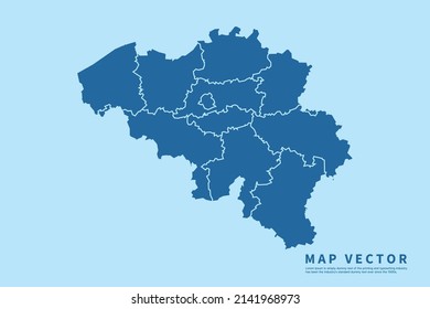 Belgium map High Detailed on blue sky background. Abstract design vector illustration eps 10