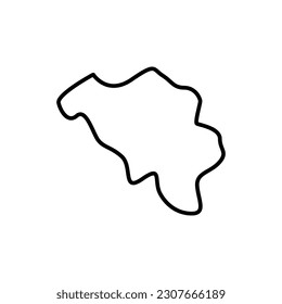 Belgium map icon. Belgium outline map. Simple icon for web design, typography. Vector illustration