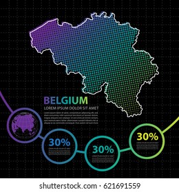 Belgium map infographic design template
