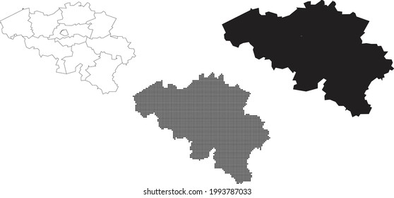 Belgium map isolated on a white background.