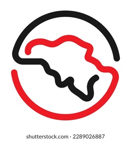 belgium map logo vector illustration design