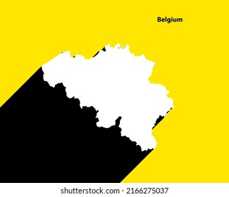 Belgium Map on retro poster with long shadow. Vintage sign easy to edit, manipulate, resize or colorize.