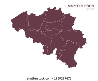 Belgium map on white background vector illustration.