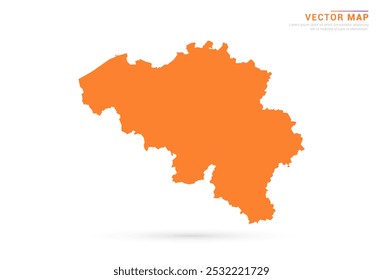 Belgium Map - Orange abstract style isolated on white background vector.