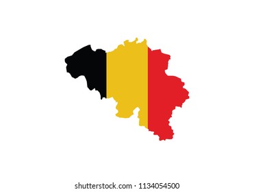 Belgium map outline national borders country state Europe