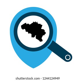 belgium map and map pin. logo concept. Designed for your web site design, logo, app, UI