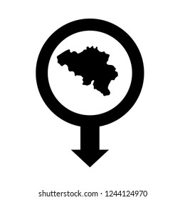 belgium map and map pin. logo concept. Designed for your web site design, logo, app, UI
