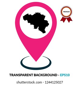 belgium map and map pin. logo concept. Designed for your web site design, logo, app, UI