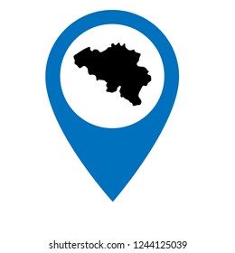 belgium map and map pin. logo concept. Designed for your web site design, logo, app, UI