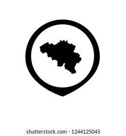 belgium map and map pin. logo concept. Designed for your web site design, logo, app, UI