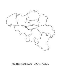Belgium map with provinces. Vector illustration.