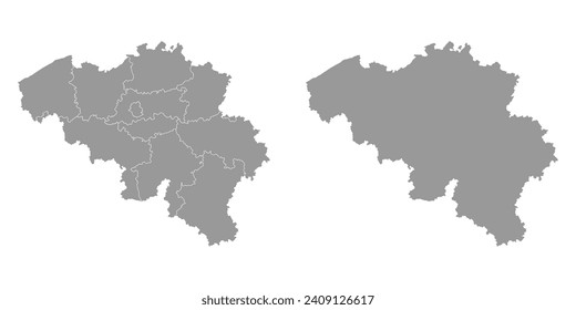 Mapa de Bélgica con provincias. Ilustración vectorial.
