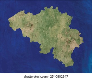 Belgium map with satellite view design style.