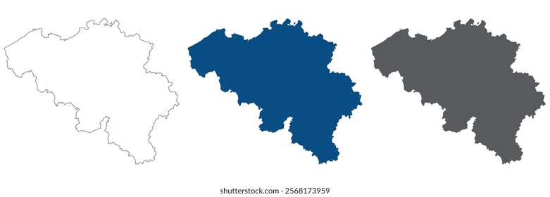 Belgium map set. Map of Belgium in set color. 