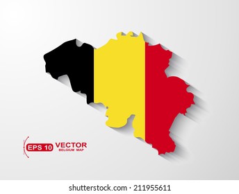 Belgium map with shadow effect