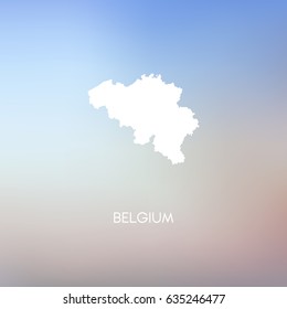 Belgium map silhouette - Abstract Blurred Background