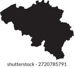 Belgium map silhouette flat vector illustration