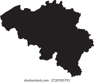 Belgien Karte Silhouette flache Vektorgrafik