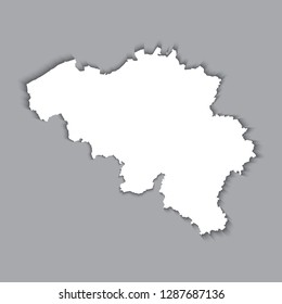 Belgium map silhouette with shadow effect. EPS10 vector with transparency organized in layers for easy editing.