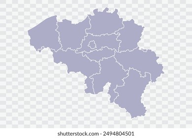 Belgium Map silver Color on White Background quality files Png